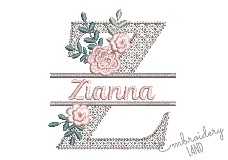Letter z split monogram machine embroidery design dl22  embroideryland Letter z split monogram machine embroidery design dl22  embroideryland
