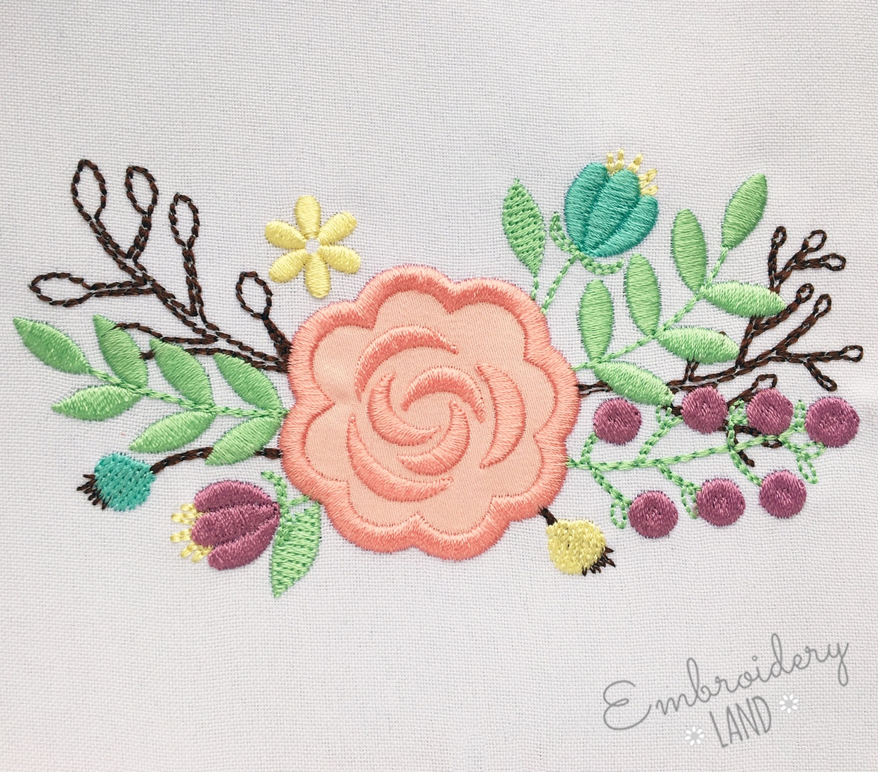 Beautiful Flower Ornate Applique DE071 EmbroideryLand