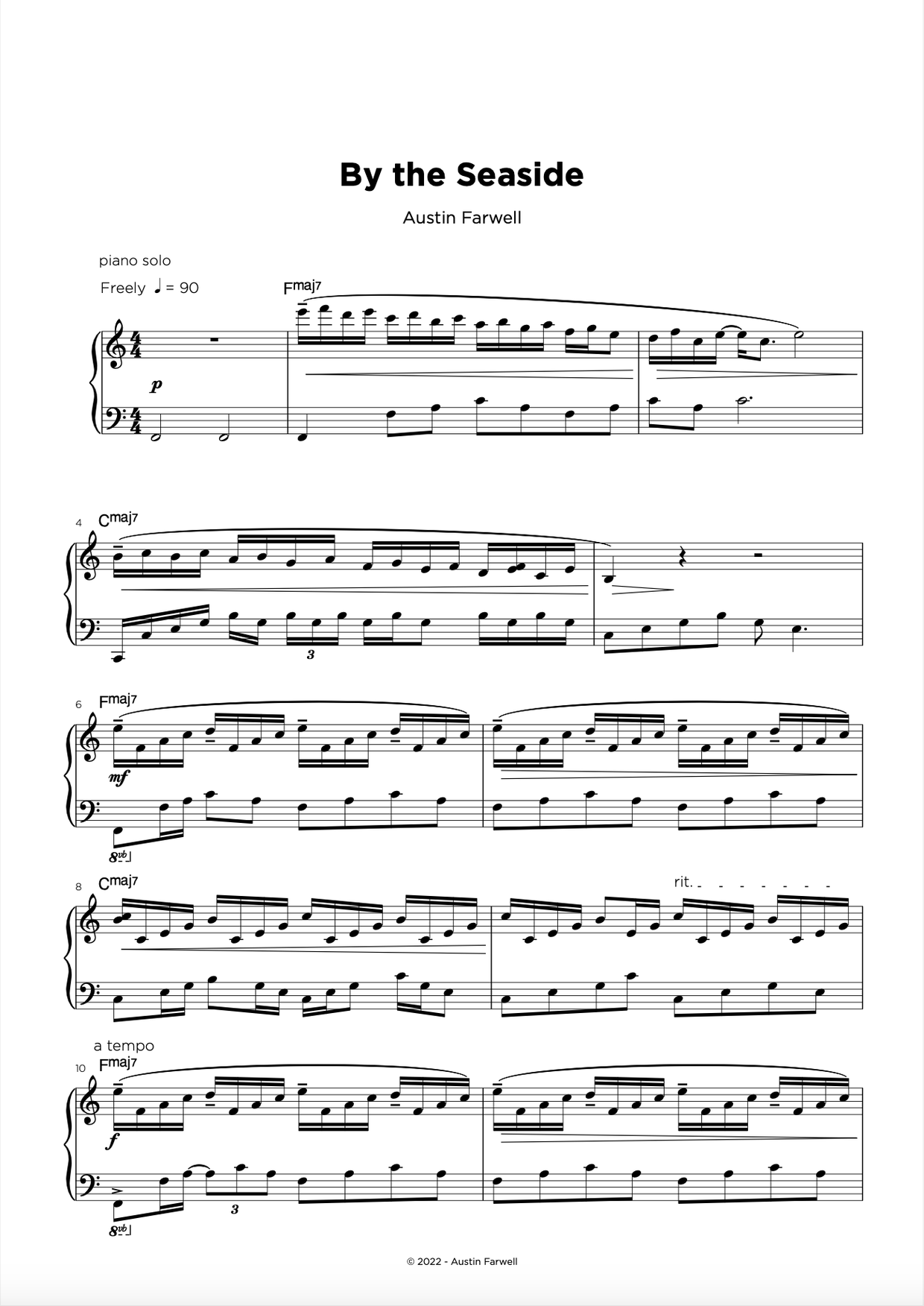 By the Seaside Austin Farwell Sheet Music Deep Breaths + Dreaming