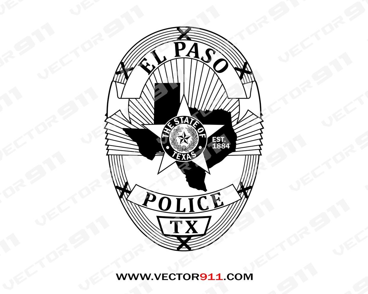 El Paso Texas Police Department Badge - Vector911 Digital Vectors