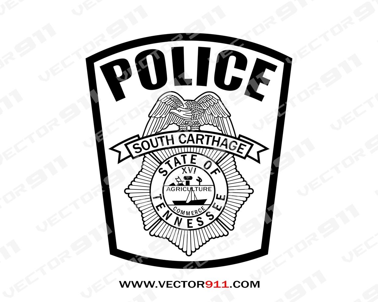 South Carthage TN Police Department Patch Vector911 Digital Vectors