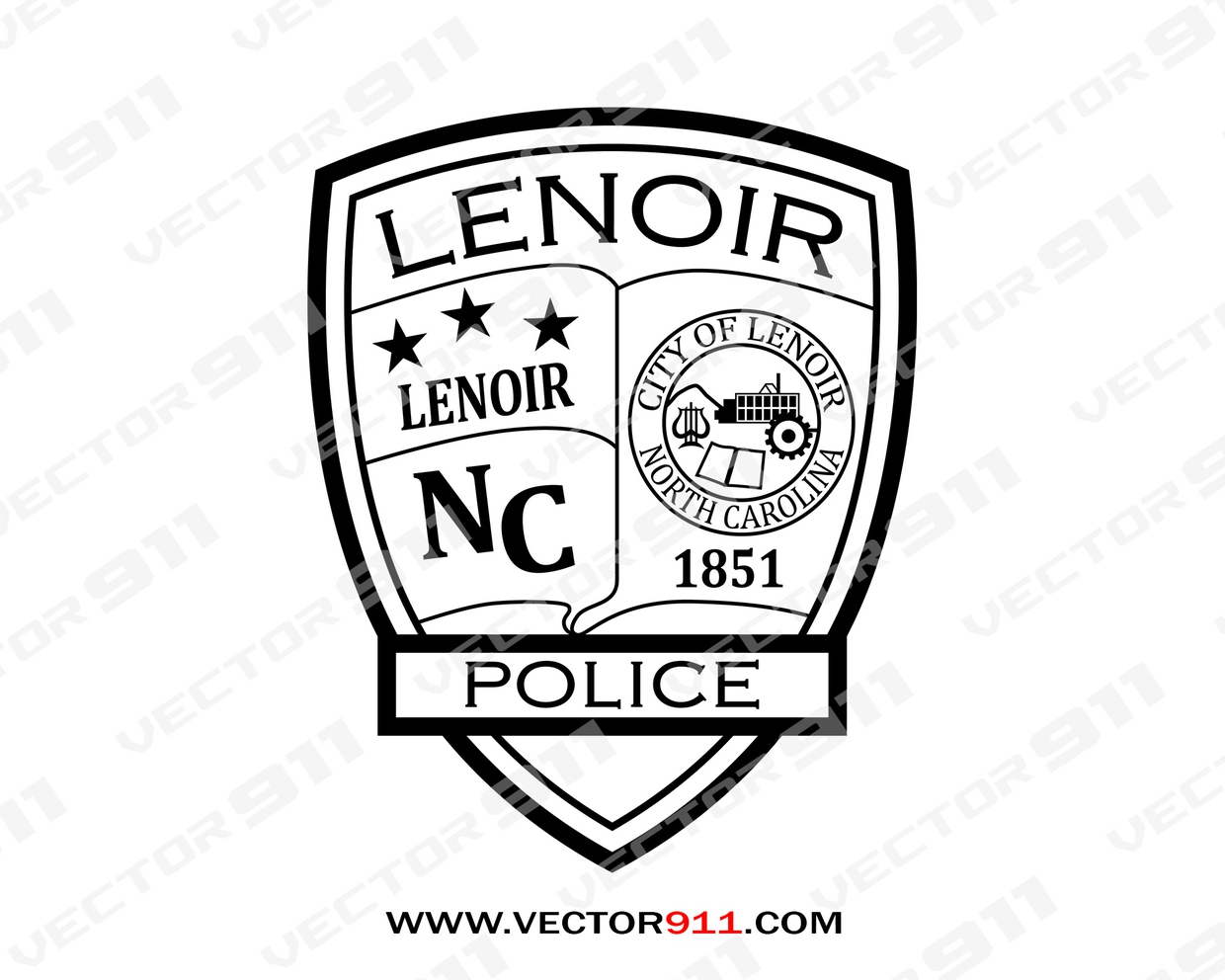 Lenoir North Carolina Police Department Patch Vector911 Digital Vectors
