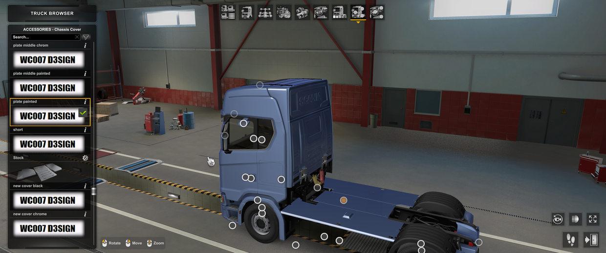 [chassis cover tuning part] Scania NG chassi plate cov ETS2 mods