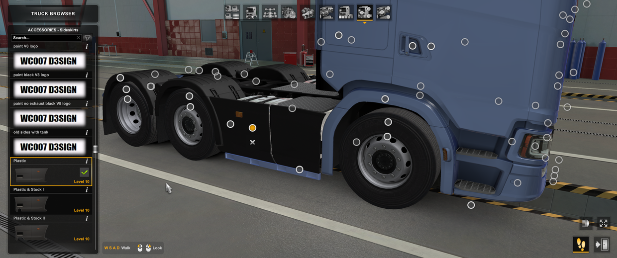 [right exhaust tuning part] Scania NG sidebars for tan ETS2 mods